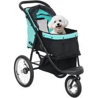 PawHut -Hundewagen-Stahl, Oxfordstoff-100L x 58B x 100H cm-Türkis