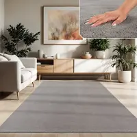 Paco Home Moderne woonkamer tapijt kortpolig wasbaar zacht uni effect bont antislip 140x200 cm