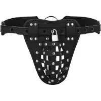 Ouch! Leren Kuisheids Jock – Luxe en Veilig BDSM Accessoire