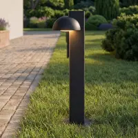 LUCANDE LED tuinpadverlichting Velira, zwart, 77 cm, 1-lamp, IP44 Velira, zwart, metaal, Modern