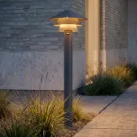 LUCANDE LED tuinpadverlichting Montaro, 110 cm, antraciet, sensor Montaro, zwart, Aluminium, Modern