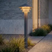 LUCANDE LED tuinpadverlichting Montaro, 110 cm, antraciet, IP54 Montaro, zwart, Aluminium, Modern