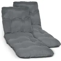 Beautissu Flair RL 2x – Ligbedkussen Tuinkussen Ligstoel – Zonnebed Kussen voor Tuin Meubelen 190x60x8 cm Antraciet