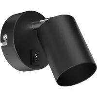 Ledscom.de Wandlamp WAIKA, met schakelaar, mat zwart, rond, 1x GU10, max. 60W