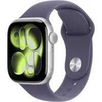 Apple Watch Series 11 GPS + Cellular 42 mm zilveren aluminium kast met paarse mist sportband - M/L