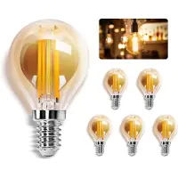 Aigostar LED Filament G45 4W - E14 fitting - 2200K - Amber - Set van 5 stuks
