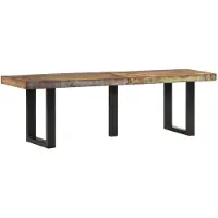 vidaXL Bankje 160 cm massief gerecycled hout en staal