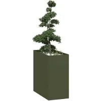 vidaXL Plantenbak 40x80x80 cm staal olijfgroen