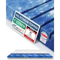AM Qualitätsmatratzen 7 Zone Deluxe Gelschuim Topper 160x220cm (SG50) - Premiumhoogte 8 cm - Memory foam mattress topper 160 x 220 8cm - TENCEL Lyocell tijk - Zacht en aanpasbar - Made in Germany