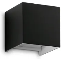 Ideal Lux LED-wandlamp buiten Atom, zwart, metaal, Modern, LED wandlamp buiten