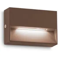 Ideal Lux LED-wandlamp buiten Dedra, bruin / roest, metaal, Modern, LED wandlamp buiten