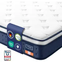 Vasagle Pocketveringmatras met Geltraagschuim en Zevenzonesupport, 200 x 140 x 20 cm