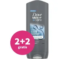 Dove 2+2 gratis: 3-in-1 Douchegel Clean Comfort 400 ml