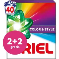 Ariel 2+2 Gratis: Waspoeder Color 40 Wasbeurten 2 Kg