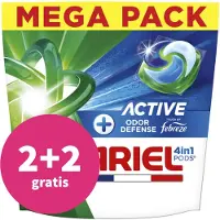 Ariel 2+2 Gratis: 4in1 Wasmiddel Pods Actieve Geurbestrijding 44 Stuks