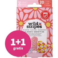 Wild Stripes 1+1 gratis: Pleisters Classic Sensitive Pastel Fun 20 stuks