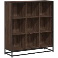 vidaXL Boekenkast 97,5x33x107,5 cm bewerkt hout en metaal bruin eiken