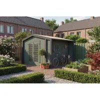 Weka Tuinhuis Killarney, 350x300 cm, groen-grijs, 28 mm