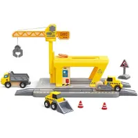 Hape Railway Construction Play Set Geel Kinderen