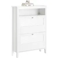 SoBuy Schoenenkast - 2 Kleppen- Klassiek - 80 x 25 x 108 cm - Wit