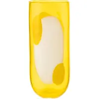 J-Line vaas Mona glas groot - transparant/geel - 16 x 38 cm