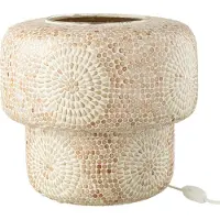 J-Line tafellamp mozaïek glas - beige/wit - 33 cm - 30 cm