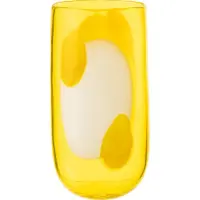 J-Line vaas Mona glas small - transparant/geel - 17 x 33 cm