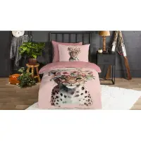 Good Morning Kinder Dekbedovertrek Katoen Flanel Kiran - pink 140x200/220cm
