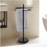 Idimex Handdoekhouder MIRO met 2 stangen – Zwart