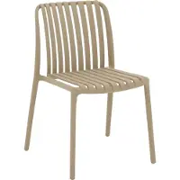 Goossens Tuinstoel Lygeke - Kunststof - bruin - 54 x 80 x 57 cm - Tuinstoel zonder armleuning - zonder kussen - Stapelbaar