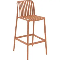 Goossens Barstoel Lygeke - Kunststof - oranje - 50 x 103 x 54 cm - Barstoel - zonder kussen