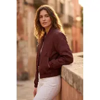 DIDI Dames Jacquard bomber Lora Brown Flower jacquard maat 44