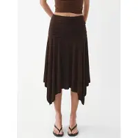 Busem Asymmetrische Midi Rok met Drapé Detail