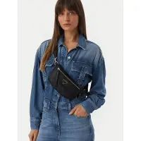 GUESS schoudertas Devon Sling Black Logo zwart