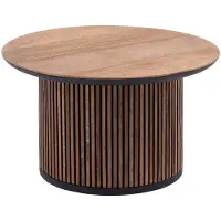 Goossens Salontafel Adel rond, hout teak bruin, stijlvol landelijk, 60 x 35 x 60 cm