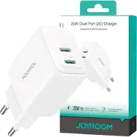 JOYROOM 20W Dual-port USB-C Oplader - Wit