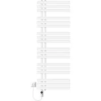 LuxeBath elektrische badkamer radiator Ijzer EM 500x1400 mm wit met verwarmingselement 1200W thermostaat digitaal display, handdoekradiator elektrische handdoekwarmer paneelradiator design radiator