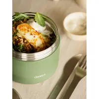 Qwetch Lunchbox handvat Geïsoleerd - Granite Kaki