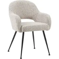 Goossens Eetkamerstoel Briggen - Met Armleuning - Stof - Beige