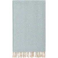 NATURN LIVING Blauw Plaid 150 x 125 cm – Katoenen Woondeken van Gerecycled Materiaal – Decoratieve Bankdeken voor Woonkamer, Slaapkamer, Balkon en Tuin – Blauw