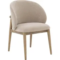 Goossens Eetkamerstoel Diederik - Met Armleuning - Stof - Beige