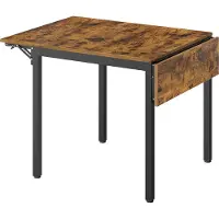 Songmics Industriële keukentafel voor 4 personen, Rustiek bruin + inkt zwart