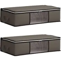vidaXL opbergdoos met doorzichtige zijkant 2 st Nonwoven stof 50,4 L