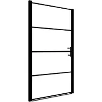 vidaXL Douchedeur, gehard glas, 100 x 178 cm, zwart
