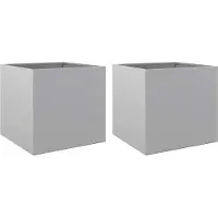 vidaXL Plantenbakken 2 st 42x40x39 cm gegalvaniseerd staal zilverkleur