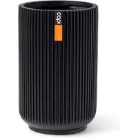 Capi Europe - Vaas hoog Groove Black & Gold - 8x12 - Zwart - Opening Ø6 - Bloempot voor binnen - 5 jaar garantie - BGVBL431