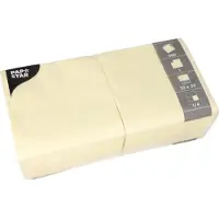 Papstar 10x 500 Servetten 1-laags 1/4 vouw 33 cm x 33 cm creme