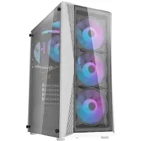Darkflash PC-behuizing DK352 Plus Wit + 4 ARGB Ventilatoren