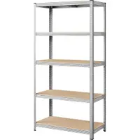 Songmics Opbergrek met 5 verstelbare planken, Zilver / 50 X 100 X 200 cm / 1