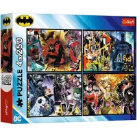 Trefl Puzzel - 4x250 stukjes – Batman in actie - 13310